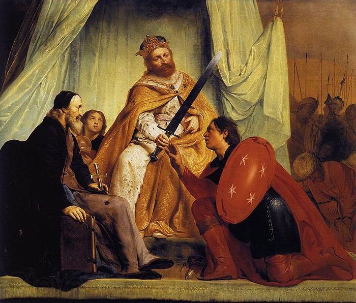 Pieter de Grebber Frederick Barbarossa awards the city of Haarlem with a sword for its shield or coat-of-arms Spain oil painting art